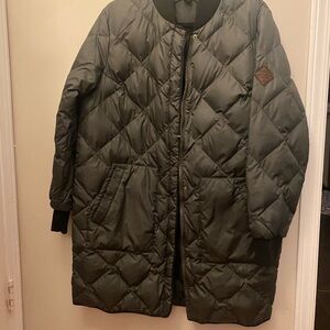 Eddie Bauer Green Quilted Puffer Coat